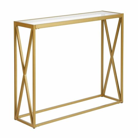HUDSON & CANAL Henn &amp; Hart  Arlo Brass Console Table - 30 x 36 x 10 in. AT0431